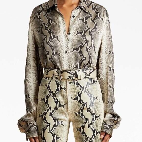 Khaite Argo snake-print shirt Size 8 - Picture 1 of 5